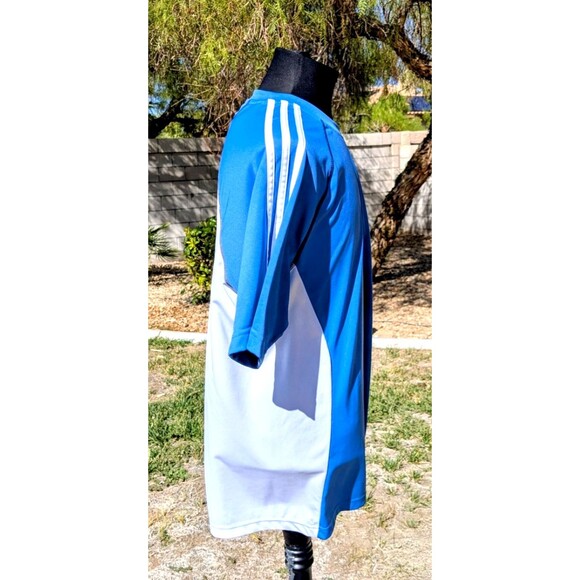 Adidas S/S Light Blue/White Adult Med Athletic Performance Sports Top Shirt EUC - Picture 3 of 7